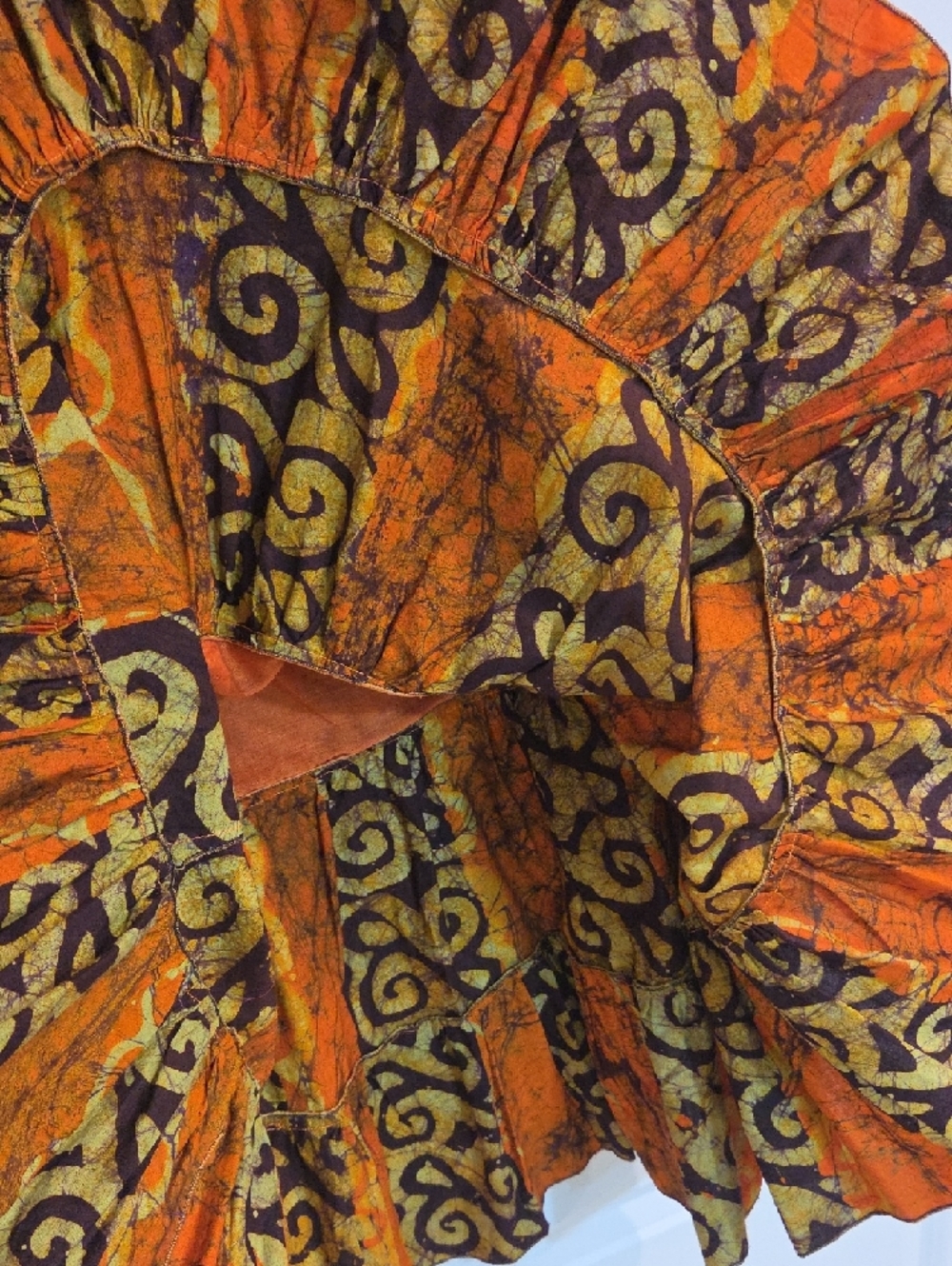 Orange & Green Printed Ruffle-Front Women’s Skirt Set - Picture 14 of 14